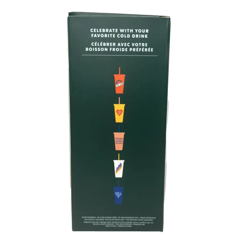 Starbucks‎ Summer 2020 Reusable Cups 5 Pack Retro Sustainable Beach Travel City - Picture 2 of 4